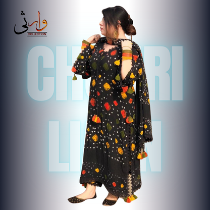 Rajistani Lillan Chunri Black Colour