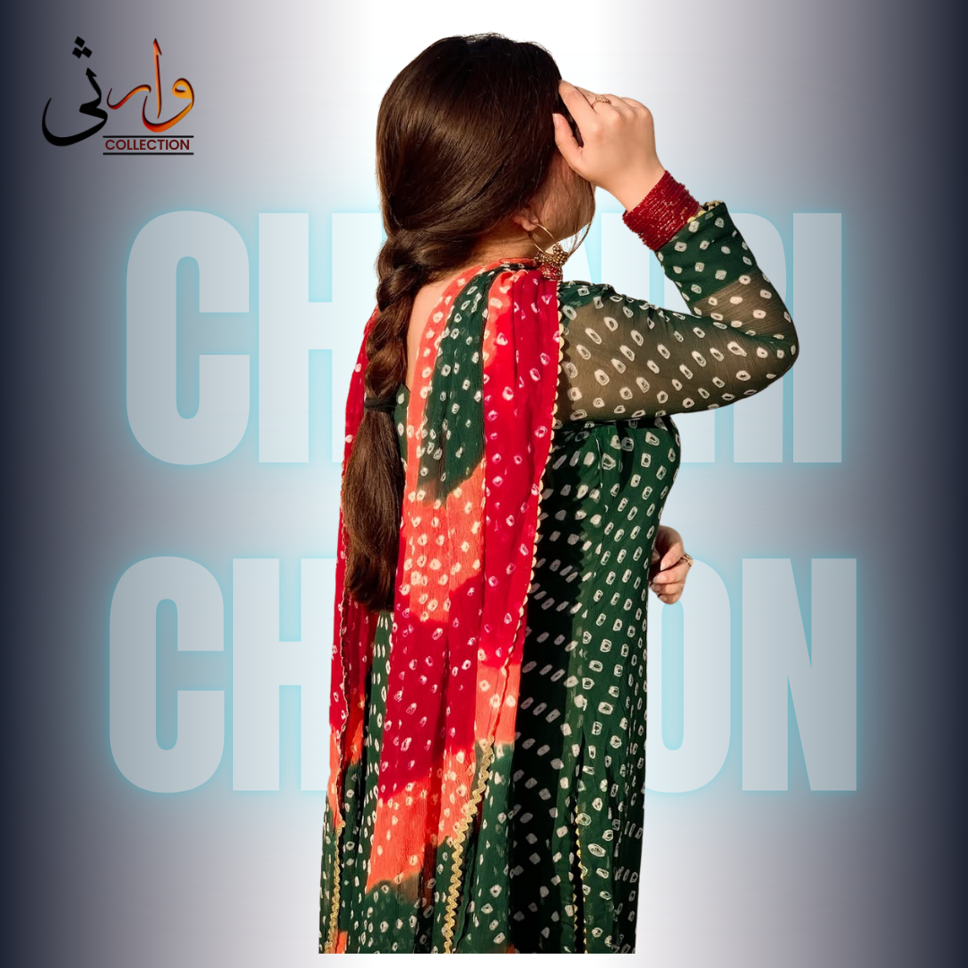 Rasjistani Chunri Chiffon Green Colour