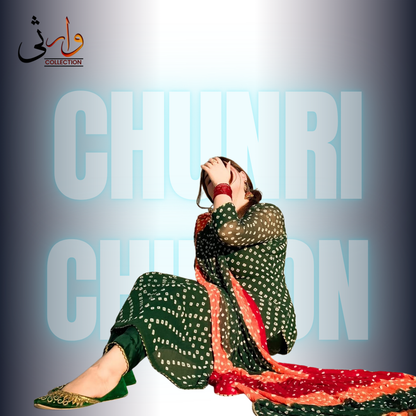 Rasjistani Chunri Chiffon Green Colour